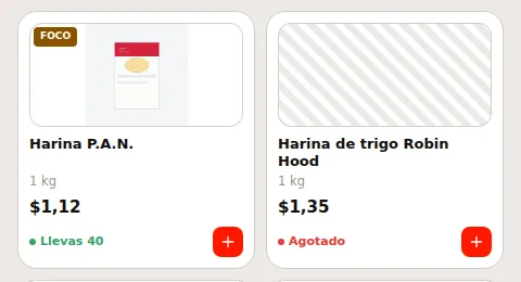 El catálogo del asesor: el producto con foto y, al lado, uno sin foto